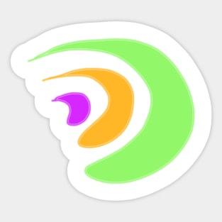 green red orange abstract watercolor design Sticker